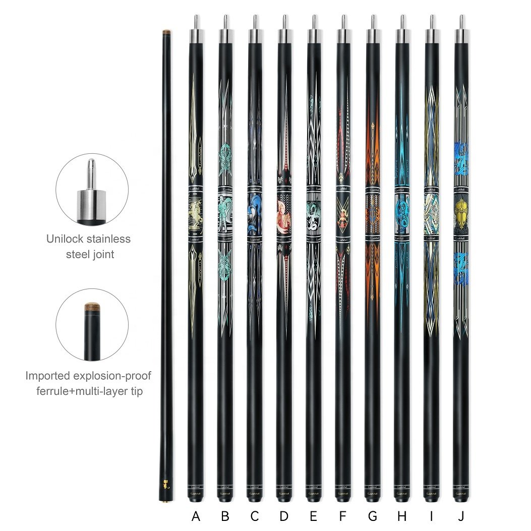 Superior Black 57inch Uni Lock Joint Carbon Fiber 13mm 1/2 Billiard Pool Cue